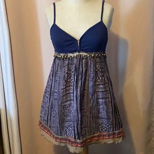 Free People BOHO Mini Dress Beaded